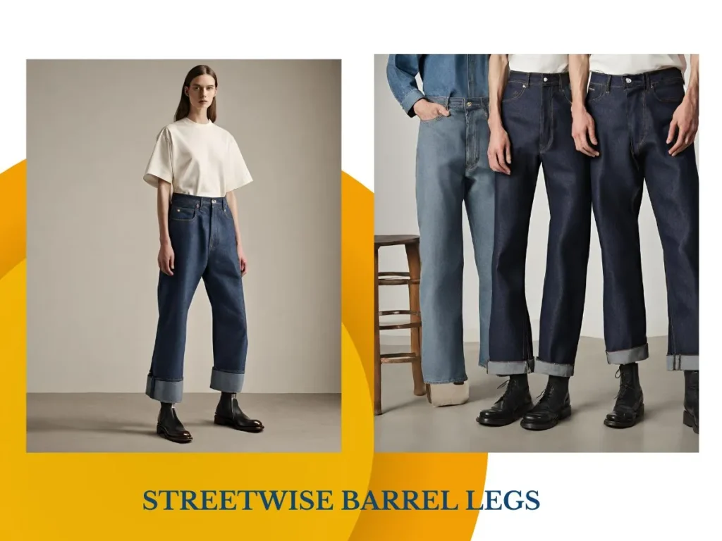 Barrel-leg denims