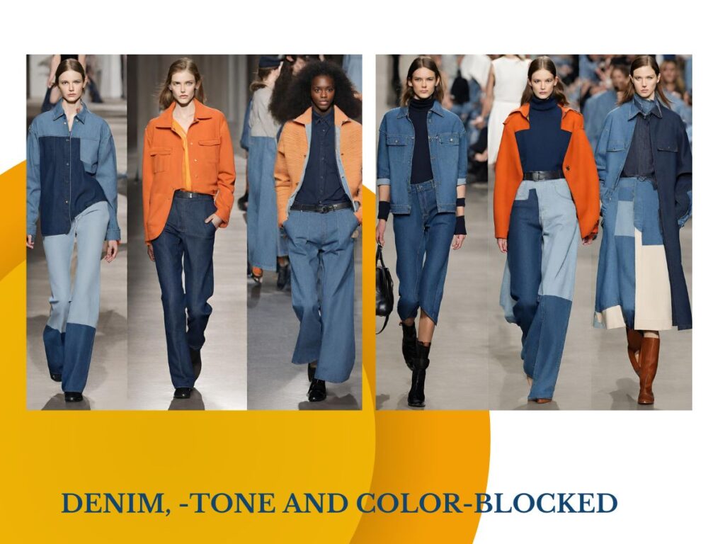 denim, -tone and color-blocked